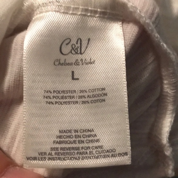 C&V Chelsea & Violet Openback Cold Shoulder Tee L - Picture 7 of 7